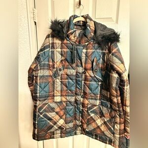Urban Republic Plaid Jacket in Blue and Brown
2X
New with Tage